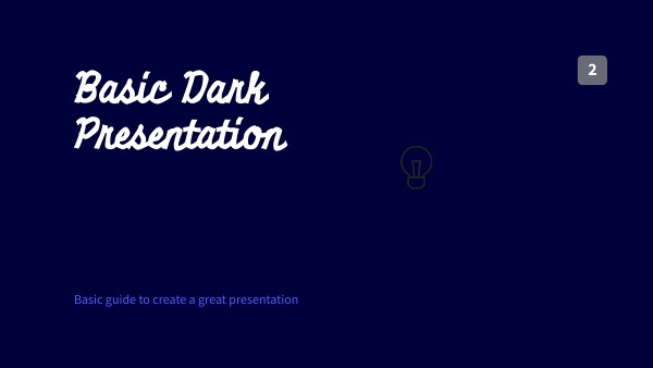 BASIC DARK PRESENTATION
