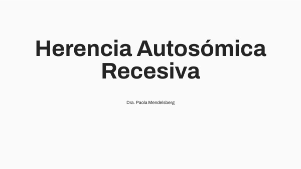 Autosómico Recesivo | Genially