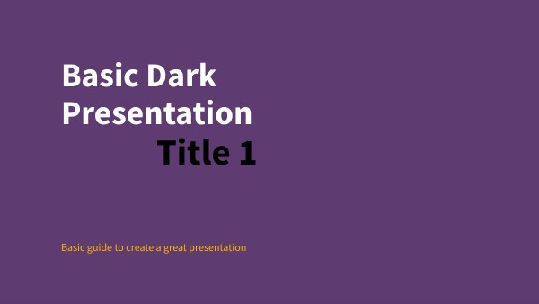 BASIC DARK PRESENTATION