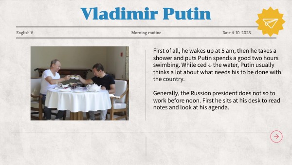 Vladimir Putin routine | Genially