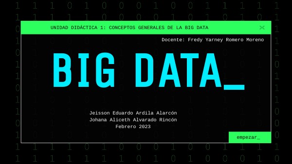 Actividad Uno/ U1 / Big Data | Genially