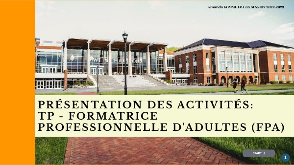 Présentation TP - formateur professionnel d'adultes | Genially