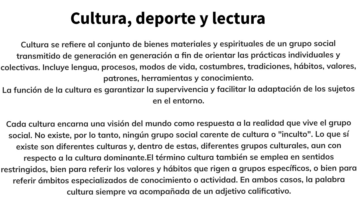 cultura deporte y lectura