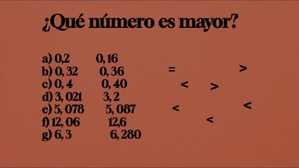 ¿Qué número es mayor?