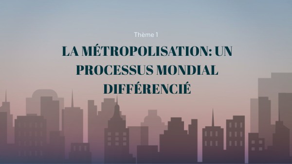 La métropolisation : un processus mondial différencié
