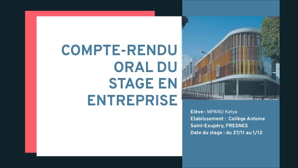 oral de stage | Genially
