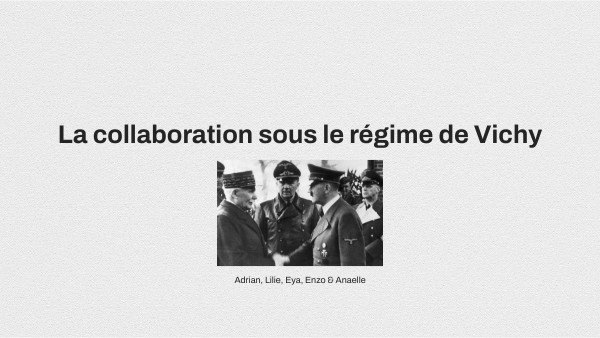 REGIME DE VICHY | Genially
