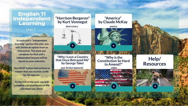 Unit 1-Independent Learning Choice Board