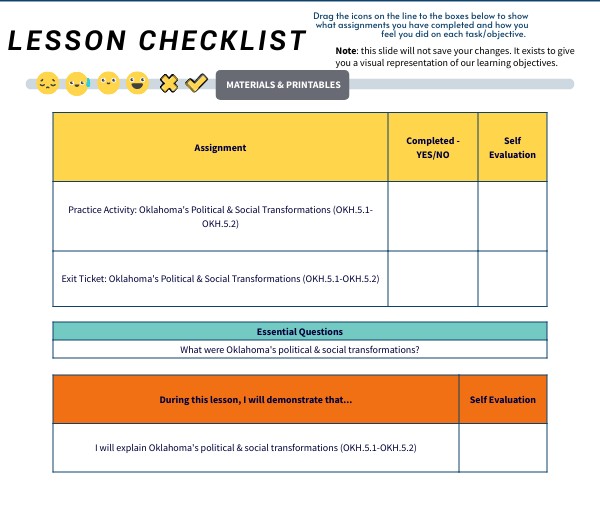 OKH P T12 Lesson Checklist - 9th SS Lesson 4