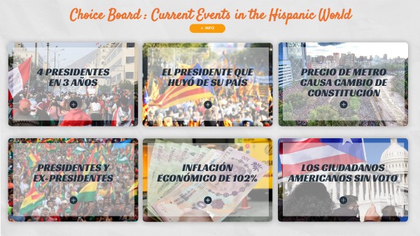 CHOICE BOARD: Current Events
