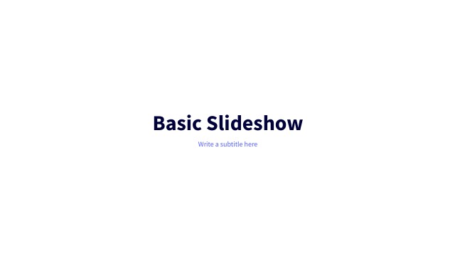 BASIC SLIDESHOW