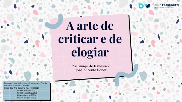 A Arte de criticar e de elogiar