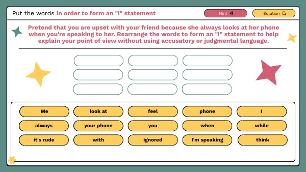 Put the words in order | Genially