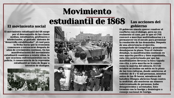 Movimiento estudiantil de 1968 | Genially