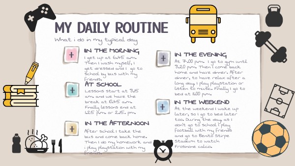 Giovannetti Francesco My daily routine | Genially