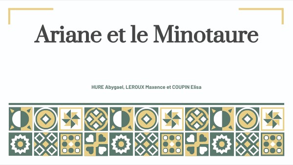 Ariane Contre Le Minotaure Fiche De Lecture 6ème Ariane et le Minotaure | Genially