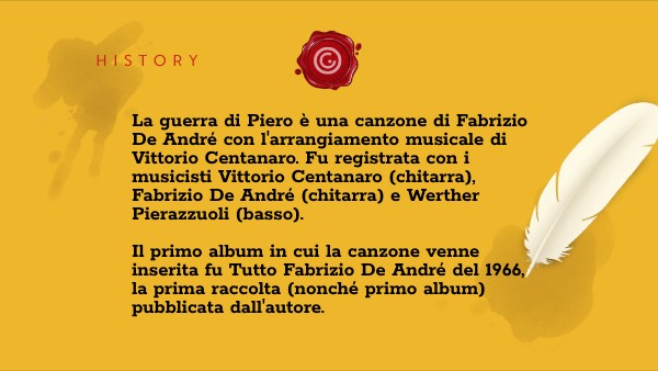 De Andrè La Guerra Di Piero LA GUERRA DI PIERO