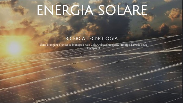 ENERGIA SOLARE | Genially