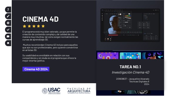 Jacqueline Alvarado_201809637_Tarea1 Investigación Cinema 4D | Genially