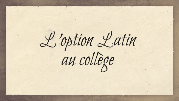 Page De Présentation Latin Présentation latin pour les 6e 2024