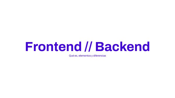 frontend backend