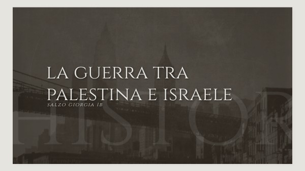 conflitto tra Palestina e Israele