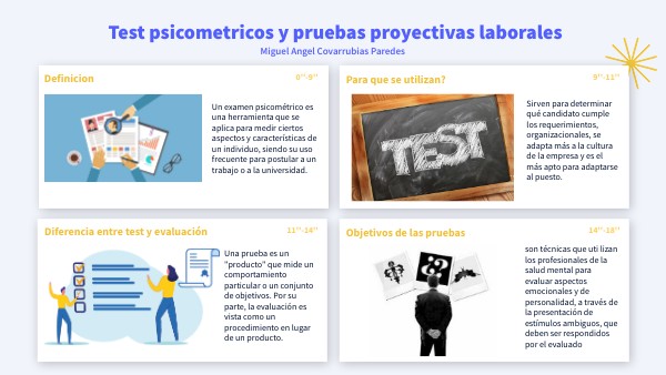 Test psicométricos y pruebas proyectivas laborales | Genially