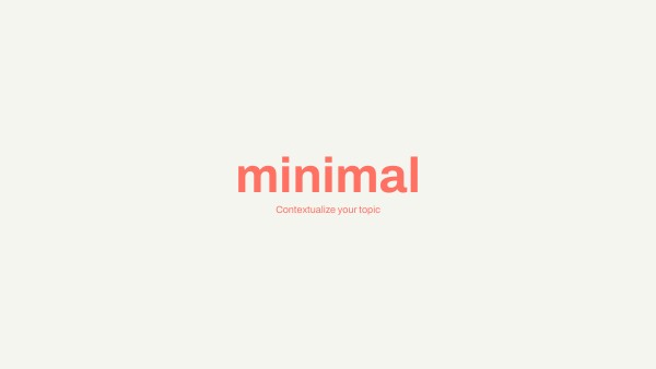 MINIMAL PRESENTATION | Genially