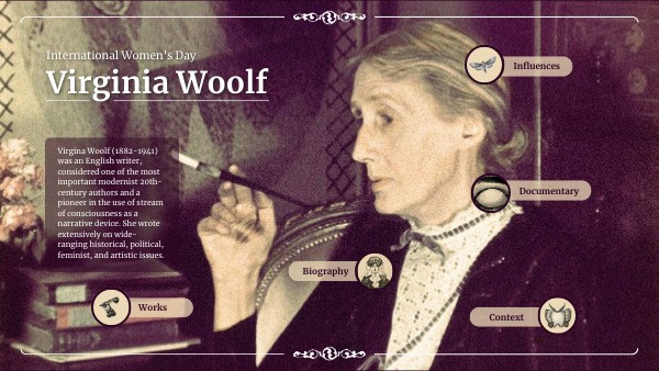 WOMEN'S DAY: VIRGINIA WOOLF | Genially