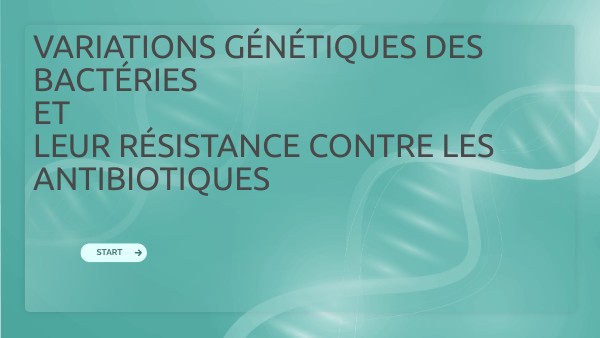 variation génétique bactérie et leur resistance aux antibiotiques