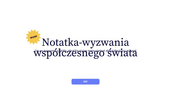 notatka i zadanie-wyzwania współczesnego świata