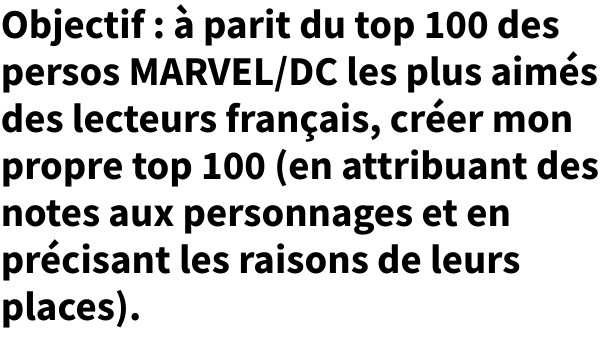 Top 100 MARVEL/DC | Genially