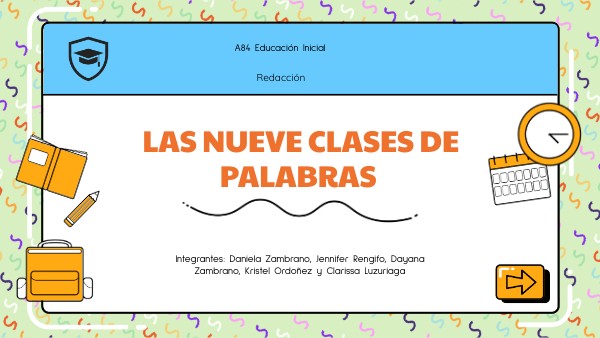 Las nueve clases de palabras G4 | Genially