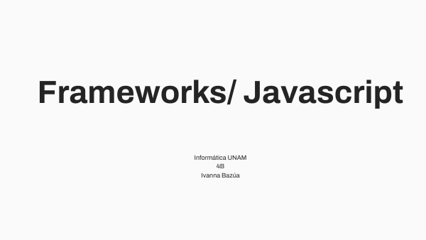 Javascript/framework | Genially