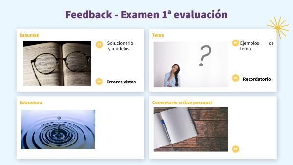 Feedback - Examen 1ª evaluación | Genially