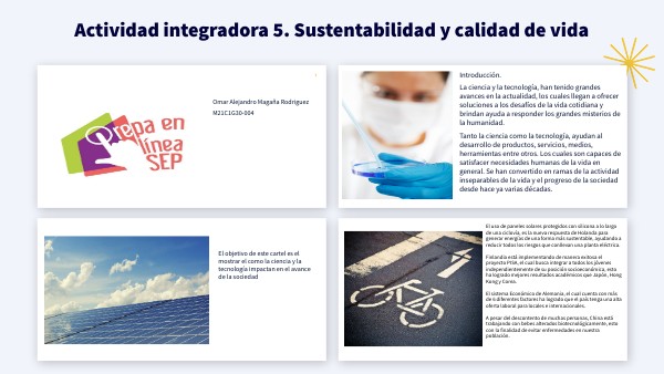 Actividad integradora 5. Sustentabilidad y calidad de vida