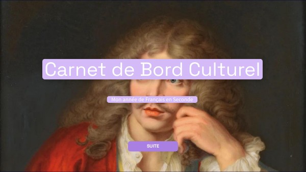 Page De Garde Carnet Culturel Carnet de Bord Culturel - Molière | Genially