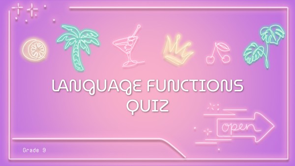 Language Functions QUIZ