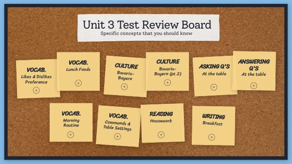 Unit 3 Test Review Board | Genially