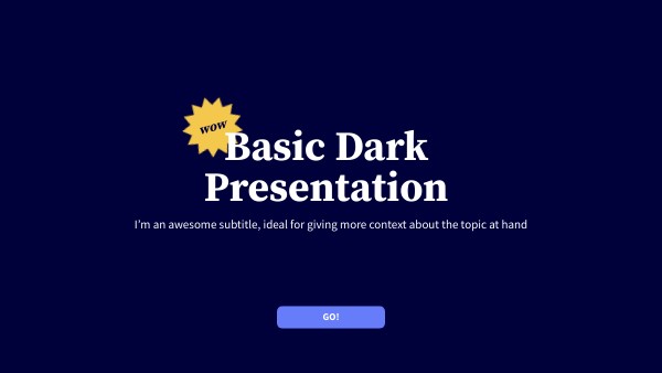 BASIC DARK PRESENTATION