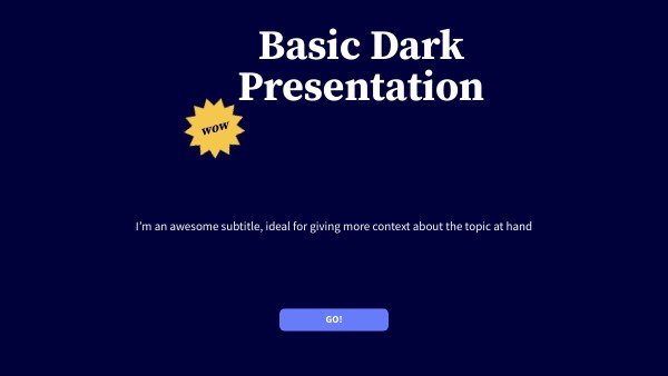 BASIC DARK PRESENTATION