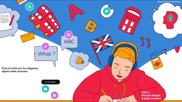Imagen interactiva T1 inglés (present simple) | Genially