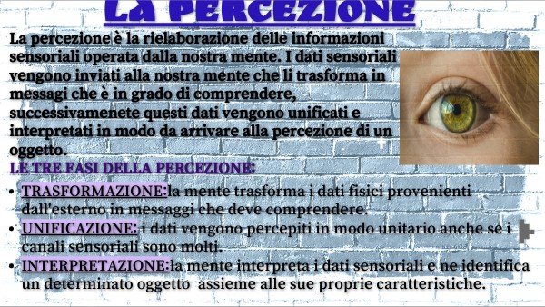 LA PERCEZIONE