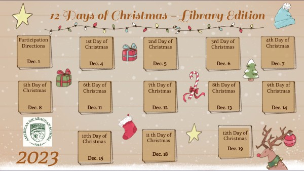 Copy - 12 Days of Christmas - Library Edition | Genially