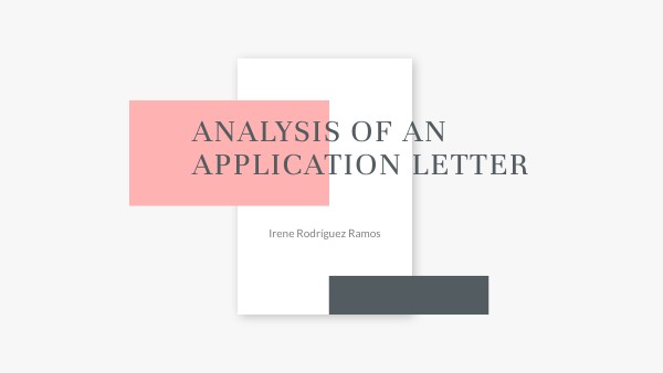 Analysis of an application letter | Genially