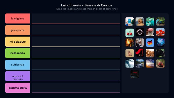 LIST OF LEVELS