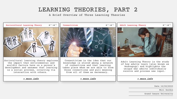 Learning Theories, Part 2