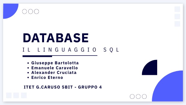 DATABASE - GROUP CRUCIATA | Genially