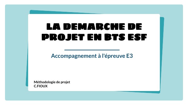 Bts Esf Page De Garde Démarche projet BTS ESF | Genially