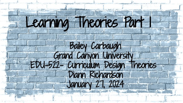 Learning Theories Part 1 | Genially
